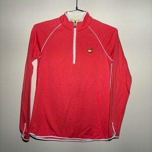 Bobby Jones Pima Cotton Solid Quarter-Zip Pullover in Geranium